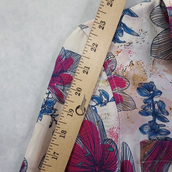 Peter Millar Button Up Silk Shirt Women's S Pink Floral Long Sleeve Blouse NEW - Picture 13 of 16
